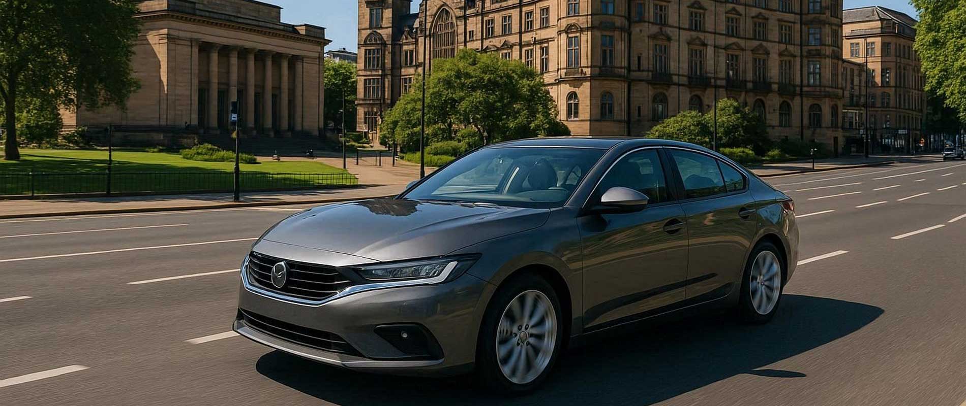 A car turning into a driveway in sheffield