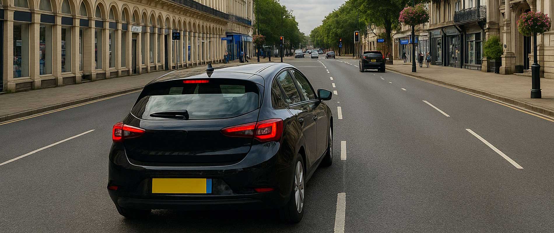 Commuters driving home in evening traffic in southport