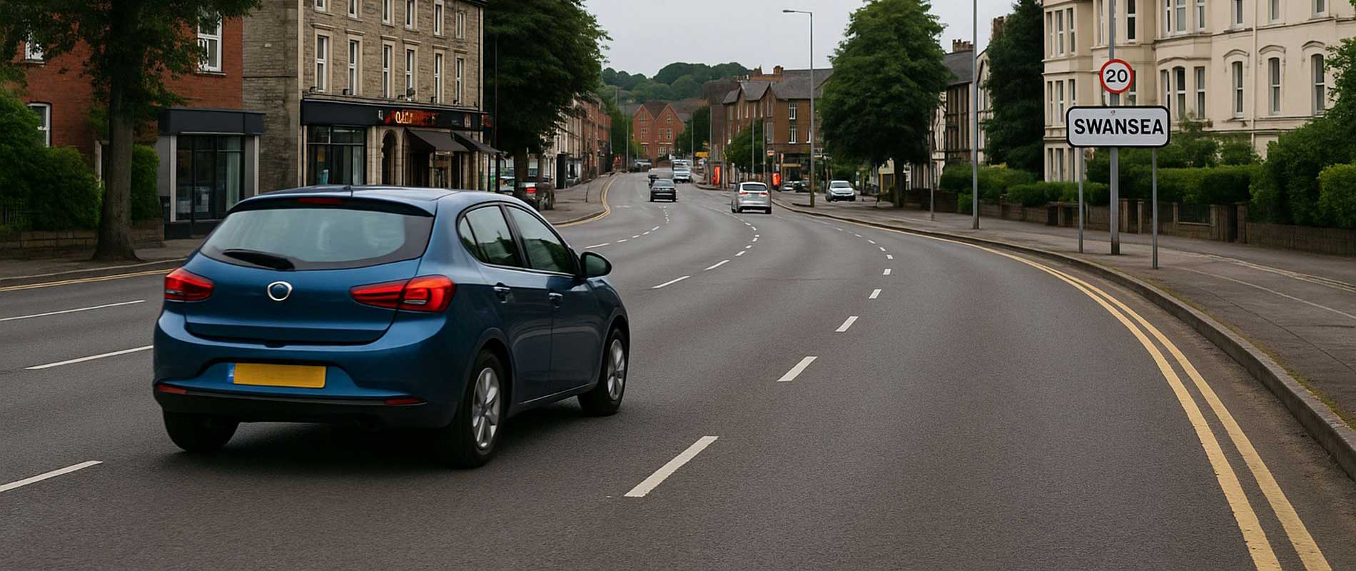 A family vehicle parked outside a house in swansea